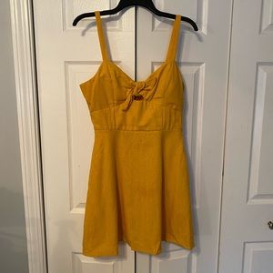Yellow Padded and Front Tie Dress by Speechless